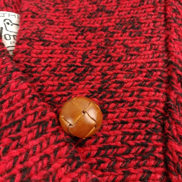 Vintage Woolrich Sweater Wool Shawl Collar Pullover Red Black Womens Large - Picture 3 of 10